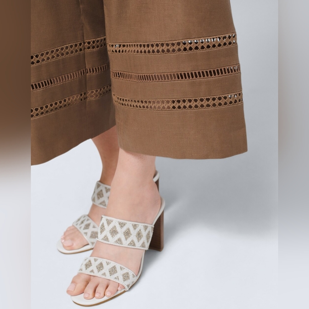 White House Black Market Tan Cropped Pants - Picture 4 of 11